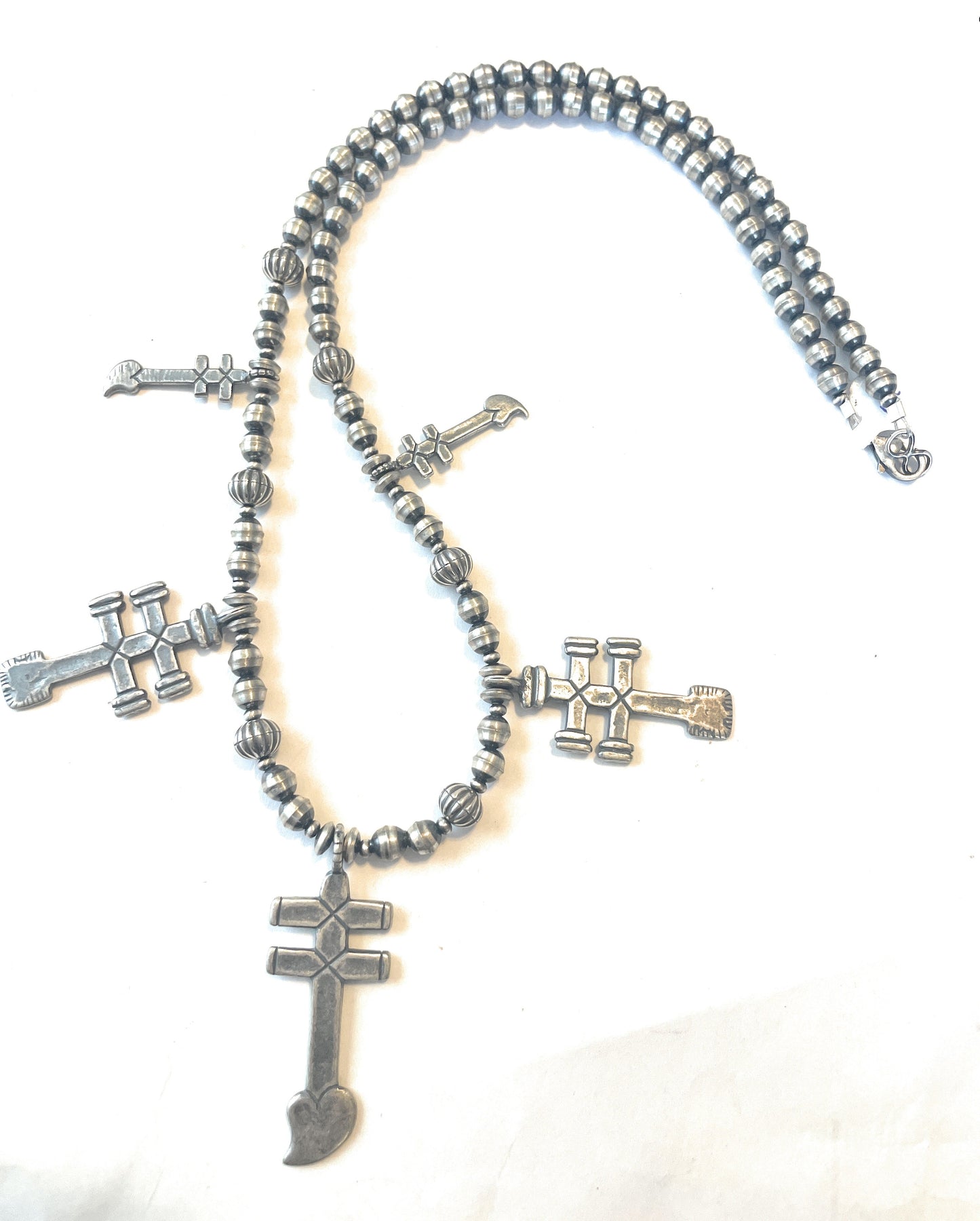 Navajo Sterling Silver Dragonfly Cross Necklace 24inches