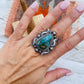 Navajo Kingman Web Turquoise & Sterling Silver Ring Size 6
