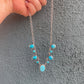Handmade Sterling Silver & Turquoise Cluster Necklace Signed Nizhoni