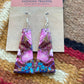 Navajo Sterling Silver & Purple Dream Slab Dangle Earrings