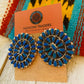 Navajo Sterling Silver & Blue Opal Cluster Post Earrings Signed