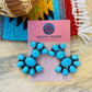 Navajo Sterling Silver & Kingman Turquoise Cluster Earrings