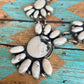 Navajo Sterling Silver White Buffalo Necklace & Earring Set