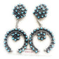 Zuni Turquoise And Sterling Silver Naja Dangle Earrings