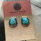 Navajo Turquoise And Sterling Silver Post Square Earrings
