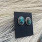 Navajo Sterling Silver & Turquoise Stud Earrings Signed M Silversmith