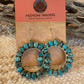 Navajo Lone Mountain Turquoise And Sterling Silver Hoop Earrings