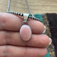 Navajo Queen Pink Conch & Sterling Silver Oval Pendant Signed