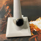 Navajo Ray Jack Sterling Silver Black Onyx Round Ring Size 12