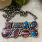 Navajo Sterling Silver & Pink Dream Mohave Necklace Signed