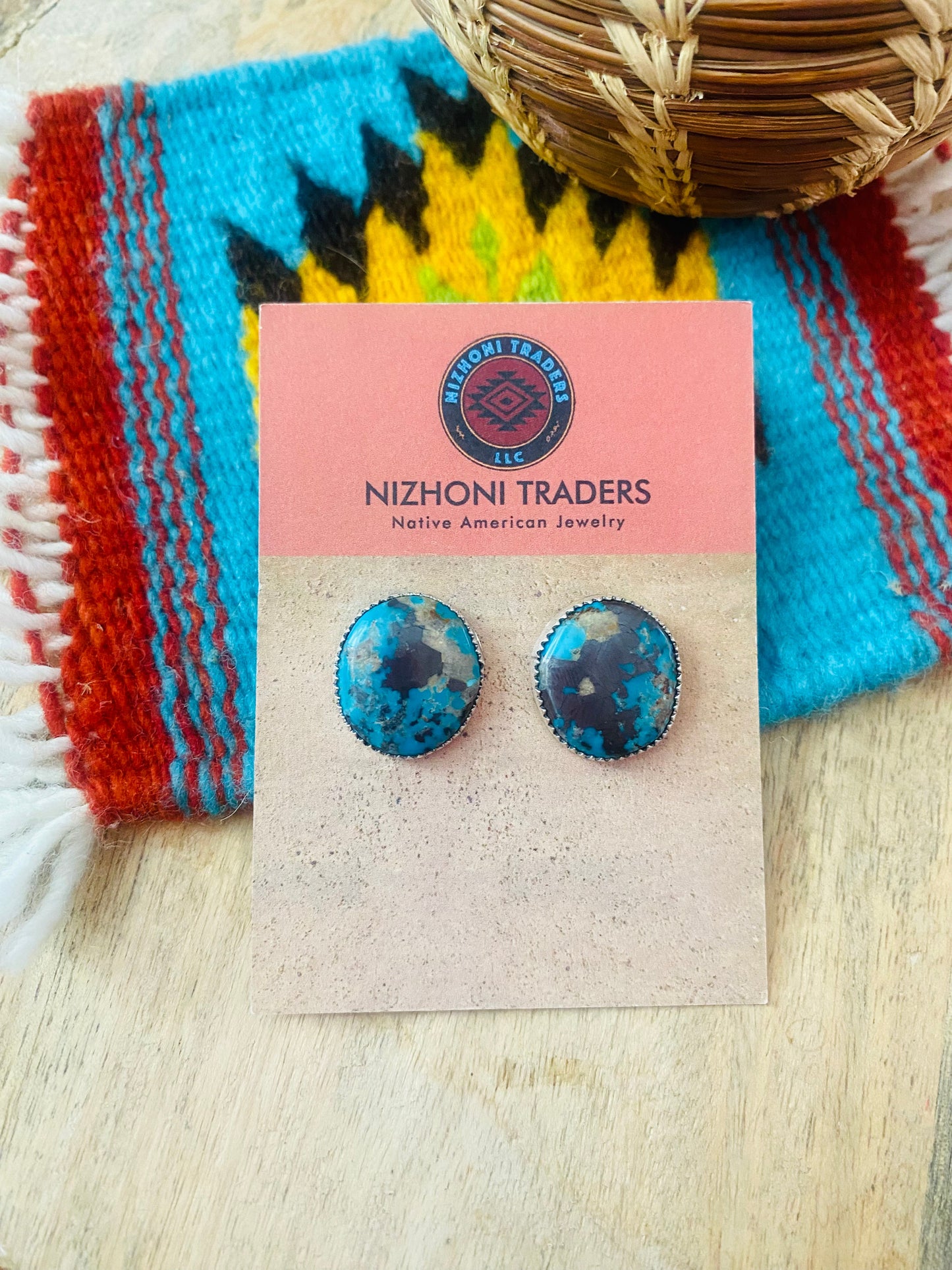 Navajo Turquoise & Sterling Silver Stud Earrings