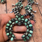 Navajo Carico Lake And Tibetan Turquoise Squash Necklace Earring Set Signed