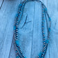 Navajo Turquoise & Sterling Silver Pearl Triple Strand Beaded 20” Necklace
