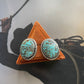 Navajo Number 8 Turquoise Inlay & Sterling Silver Stud Earrings