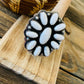 Navajo Sterling Silver And White Buffalo Cluster Adjustable Ring