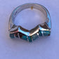 Turquoise 8 & Sterling Silver Stacker Ring Size 6.25