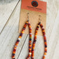 Navajo Spiny, Turquoise & Sterling Silver Pearl Dangle Hoop Earrings