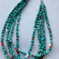 Navajo Turquoise & Sterling Silver 5 Strand Beaded Necklace