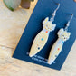 Vintage Zuni Hand Carved Mother of Pearl Corn Maiden Fetish Earrings