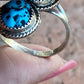 Navajo 2 Stone Turquoise And Sterling Silver Adjustable Ring