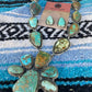 Navajo Sterling Silver & Royston Turquoise Necklace & Earring Set Signed RB