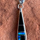 Navajo Onyx, Blue Opal Sterling Silver Pendant
