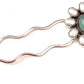 Handmade Blue Chalcedony, Pearl & Sterling Silver Hair Pin