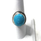 Old Pawn Navajo Sterling Silver & Light Blue Larimer Ring Size 7