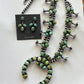 Navajo Sonoran Turquoise & Sterling Squash Blossom Set Signed Kathleen G