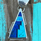 Navajo Lapis, Turquoise, Blue Opal 1.5” Triangle Pendant