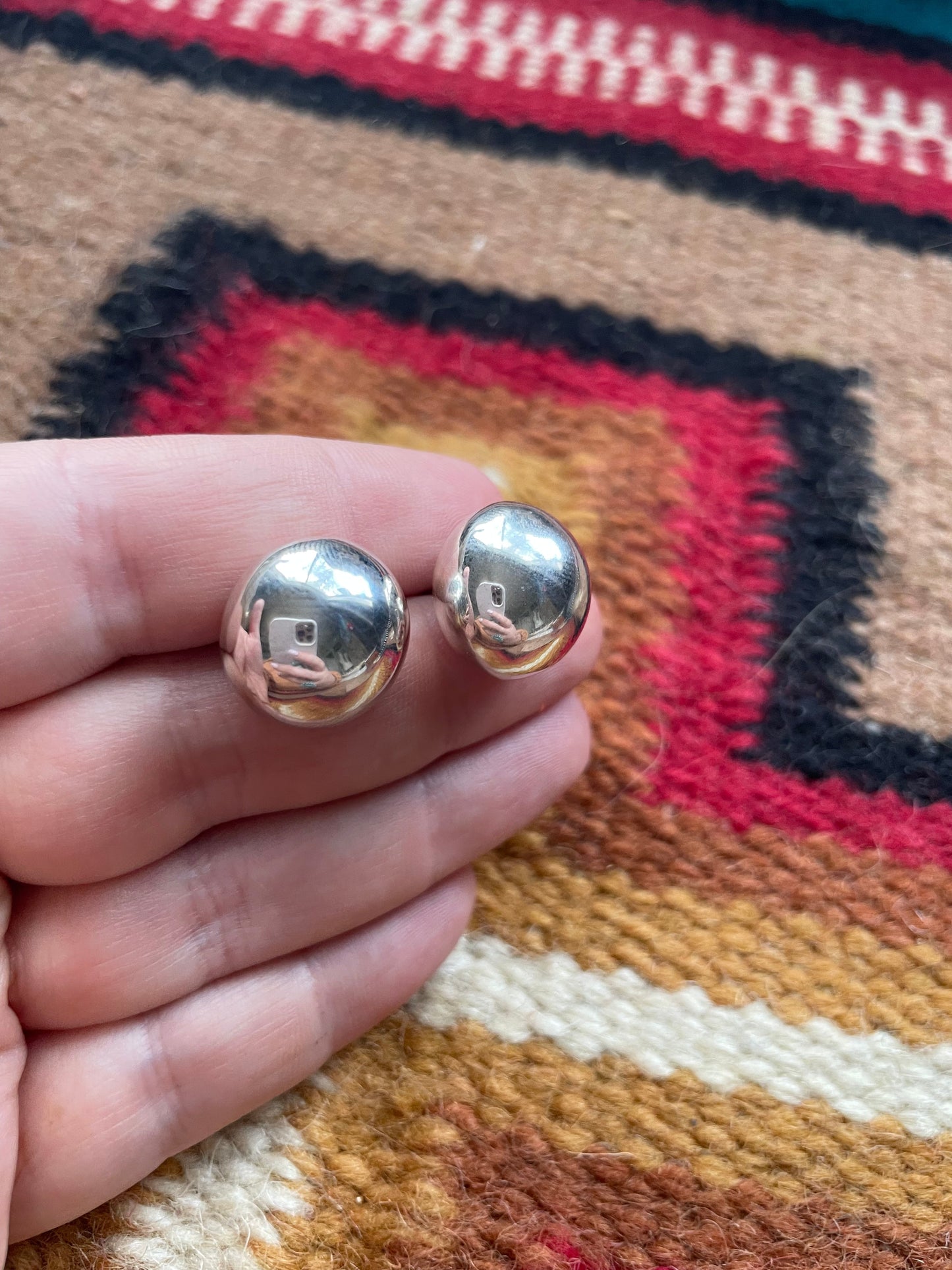 Navajo Sterling Silver Stud Earrings 12mm