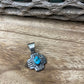Navajo Sterling Silver Turquoise Pendant By Chimney Butte