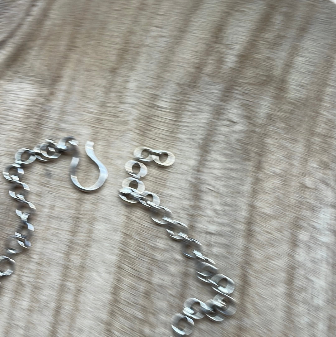 Handmade Sterling Silver Aqua Calcedony & Onyx Necklace Earrings Ring Set Signed Nizhoni