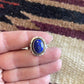 Navajo Sterling Silver Oval Lapis Braided Band Ring