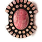 Navajo Sterling Silver, Mother of Pearl & Rhodochrosite Cluster Adjustable Ring