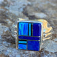 Navajo Lapis, Turquoise, Blue Opal Signet Ring