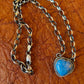 Navajo Sterling Silver & Denim Lapis Heart Necklace