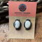 Navajo White Buffalo And Sterling Silver Post Earrings