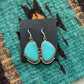 Beautiful Navajo Sterling Silver Turquoise Dangle Earrings Signed