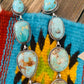 Stunning Navajo Carico Lake Turquoise & Sterling Silver Necklace Set