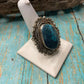 Old Pawn Navajo Sterling Silver & Turquoise Ring Size 9.5