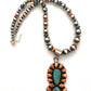 Navajo Sterling Silver, Turquoise & Spiny Beaded Necklace