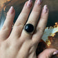 Navajo Ray Jack Sterling Silver Black Onyx Round Ring Size 10