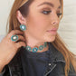 Handmade Kingman Turquoise & Mother of Pearl Post Earrings