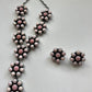 Navajo Queen Pink Conch Shell And Sterling Silver Necklace Earrings Set Signed