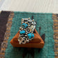 Navajo Sterling Silver & Turquoise Flower Ring Size 12