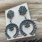 Zuni Turquoise And Sterling Silver Naja Dangle Earrings