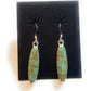 Navajo Number 8 Turquoise & Sterling Silver Inlay Dangle Earrings Signed