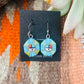Vintage Old Pawn Zuni Multi Stone & Sterling Silver Inlay Sun Face Earrings