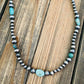 Handmade Sterling Silver & Turquoise Beaded Necklace 20”